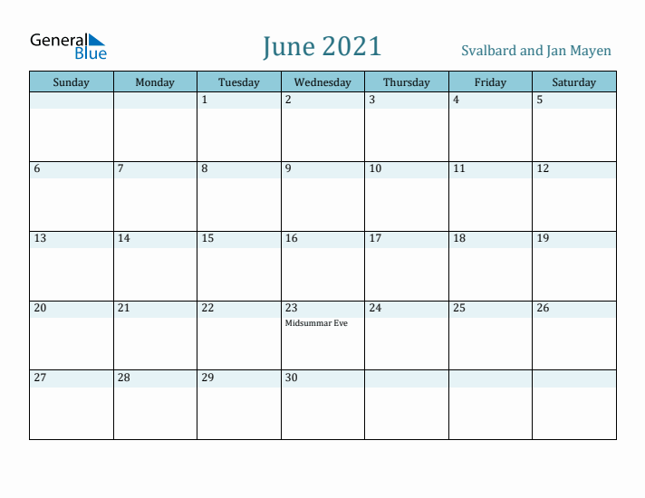 June 2021 Calendar with Holidays