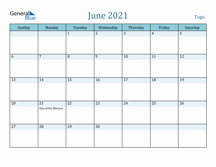 June 2021 Calendar with Holidays