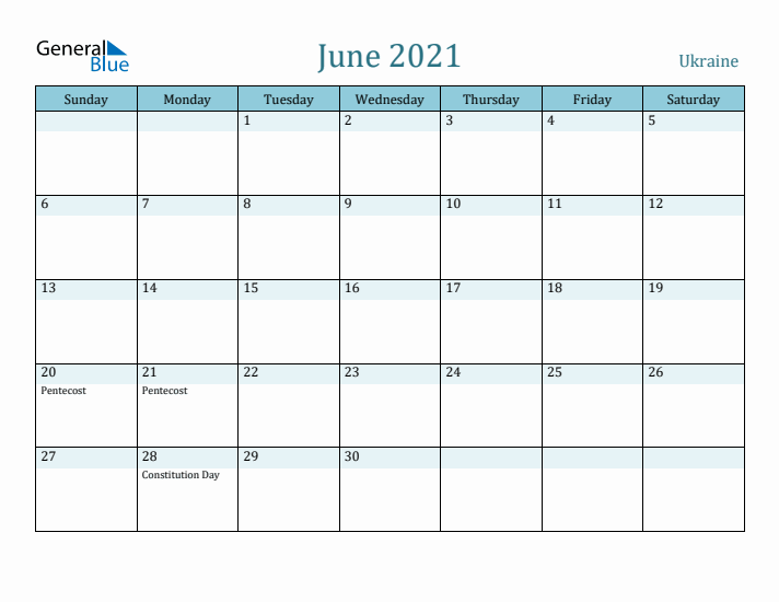 June 2021 Calendar with Holidays