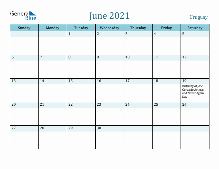 June 2021 Calendar with Holidays