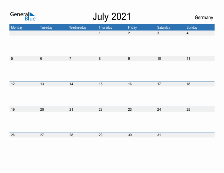 Fillable July 2021 Calendar