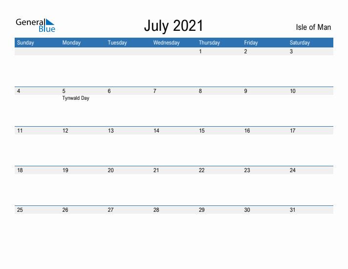 Fillable July 2021 Calendar