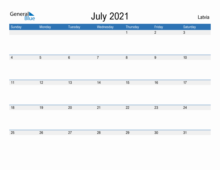 Fillable July 2021 Calendar