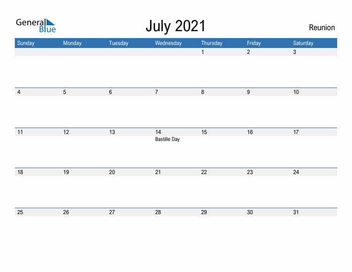 Fillable July 2021 Calendar