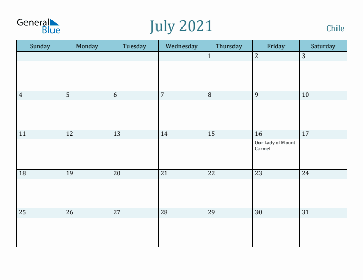 July 2021 Calendar with Holidays