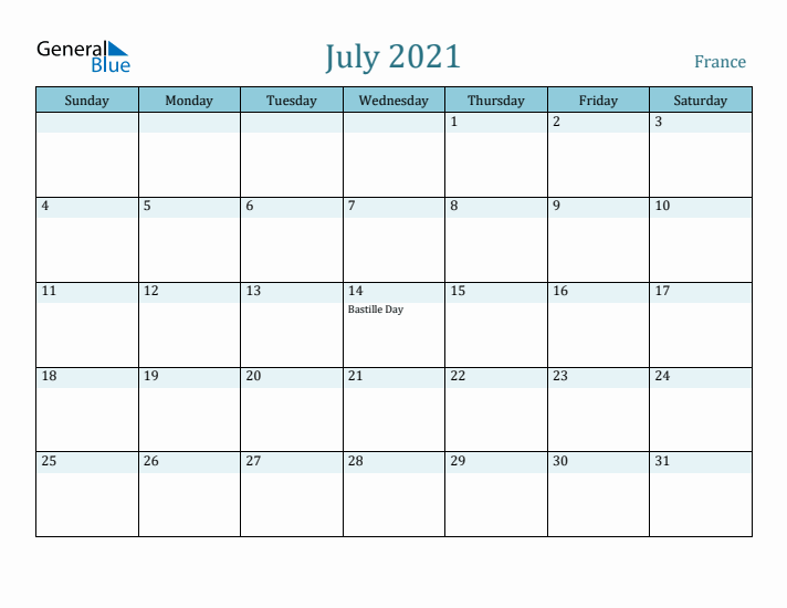 July 2021 Calendar with Holidays