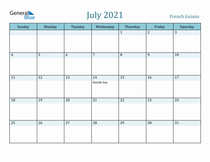 July 2021 Calendar with Holidays