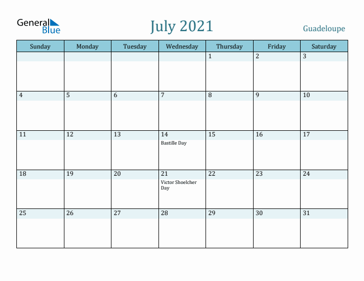 July 2021 Calendar with Holidays