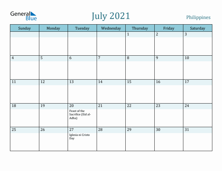 July 2021 Calendar with Holidays