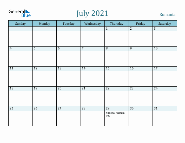 July 2021 Calendar with Holidays