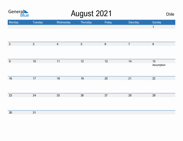 Fillable August 2021 Calendar