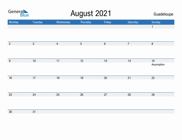 Fillable August 2021 Calendar