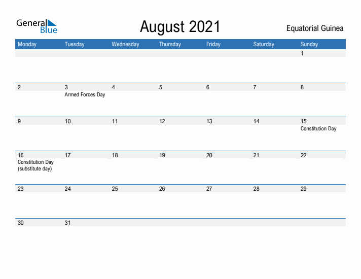 Fillable August 2021 Calendar