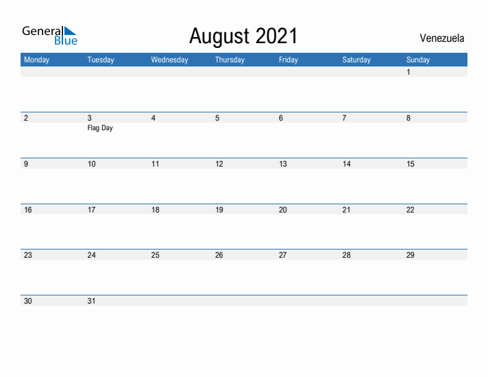 Fillable August 2021 Calendar