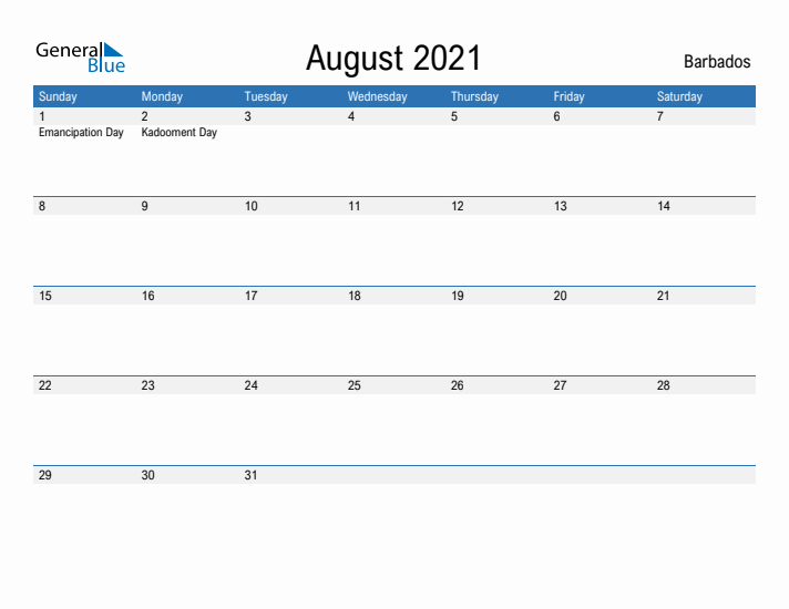 Fillable August 2021 Calendar