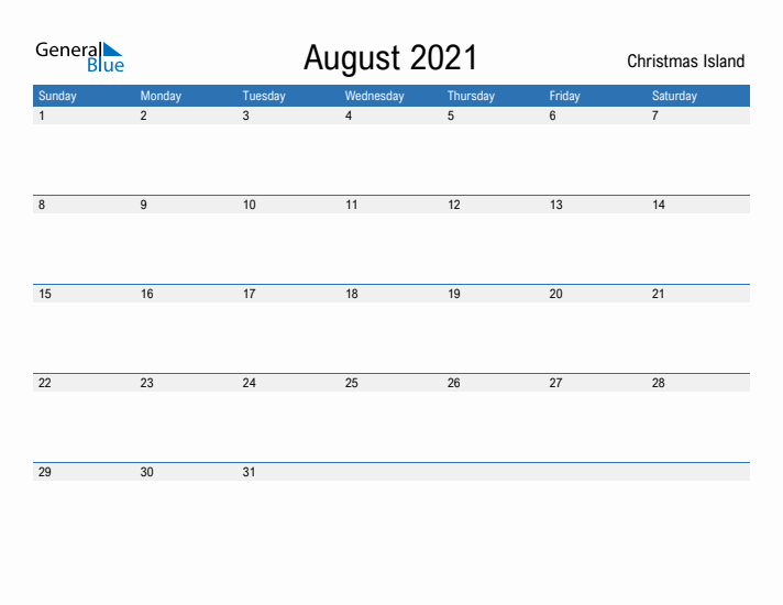 Fillable August 2021 Calendar