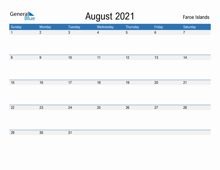 Fillable August 2021 Calendar