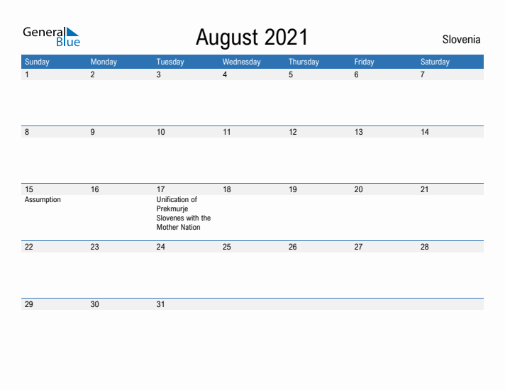 Fillable August 2021 Calendar