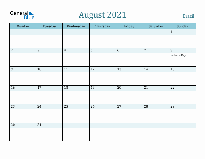 August 2021 Calendar with Holidays