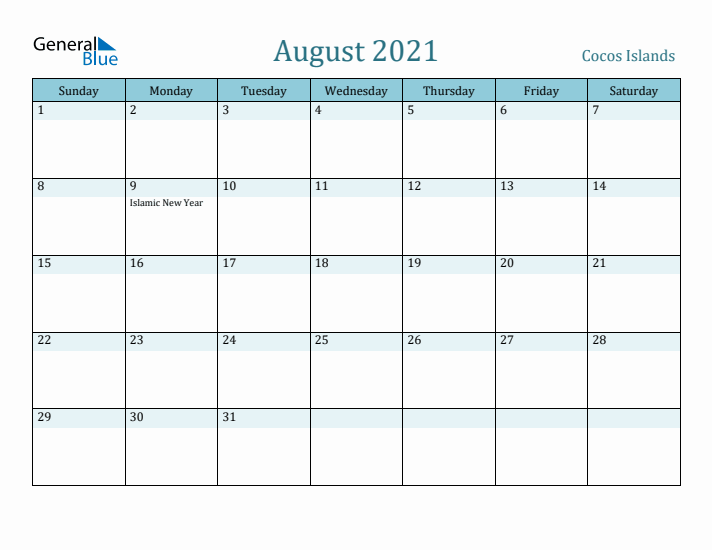 August 2021 Calendar with Holidays