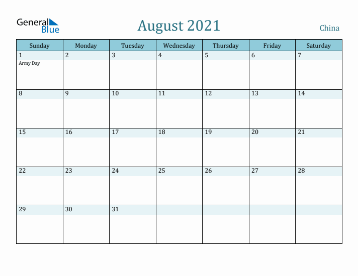 August 2021 Calendar with Holidays