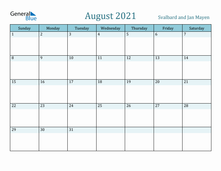 August 2021 Calendar with Holidays