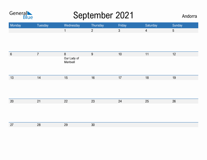 Fillable September 2021 Calendar