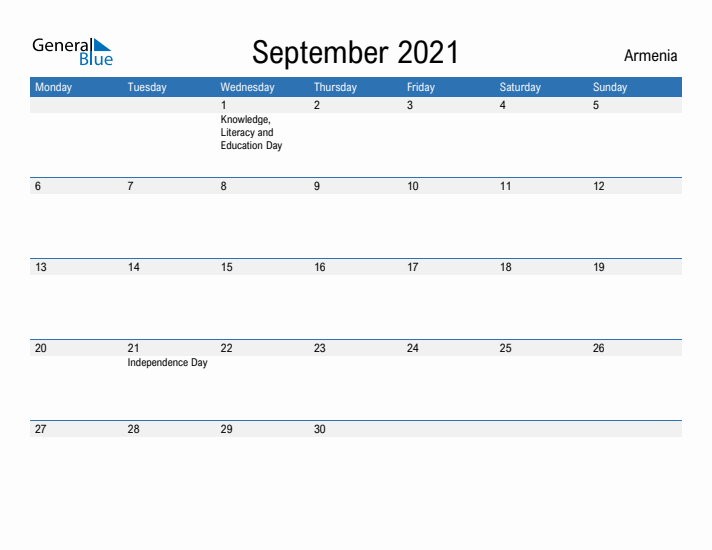 Fillable September 2021 Calendar