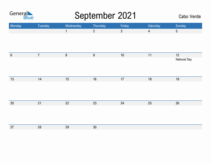 Fillable September 2021 Calendar