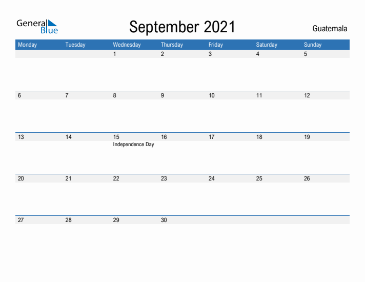 Fillable September 2021 Calendar