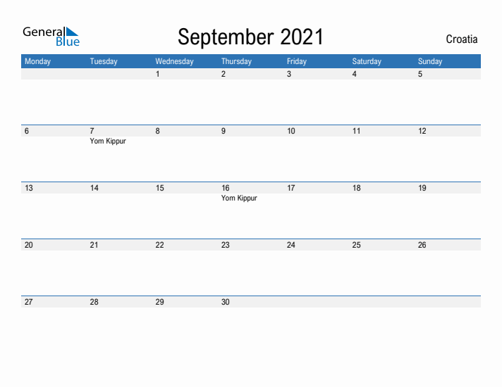 Fillable September 2021 Calendar