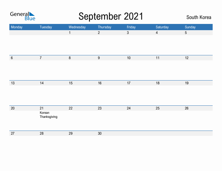 Fillable September 2021 Calendar