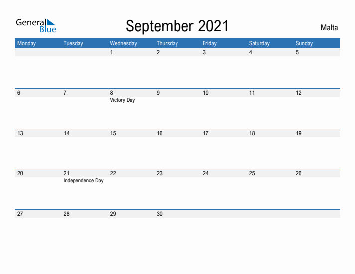 Fillable September 2021 Calendar