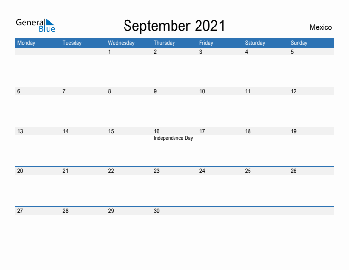 Fillable September 2021 Calendar