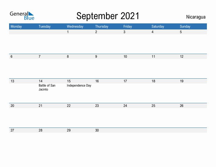 Fillable September 2021 Calendar