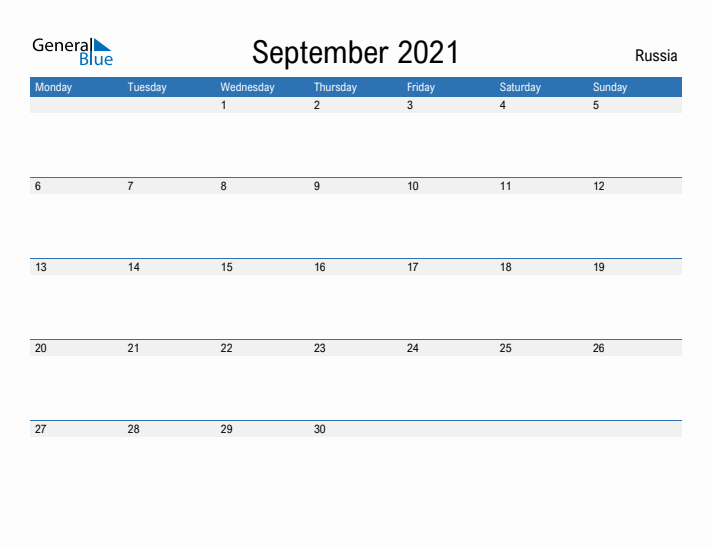 Fillable September 2021 Calendar