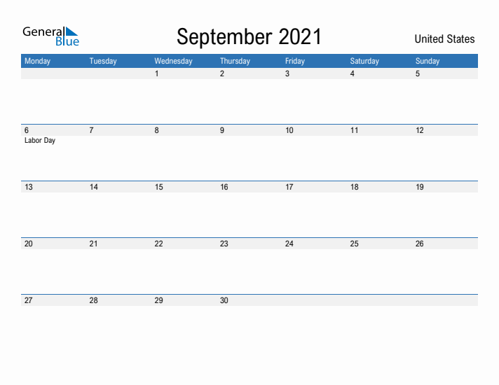 Fillable September 2021 Calendar