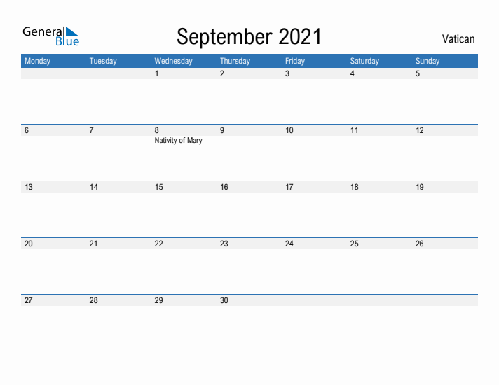 Fillable September 2021 Calendar