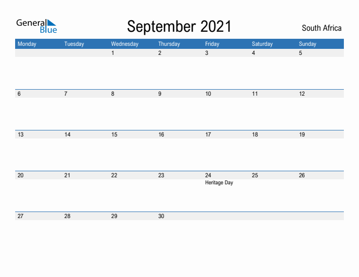 Fillable September 2021 Calendar