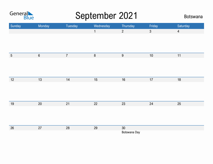 Fillable September 2021 Calendar