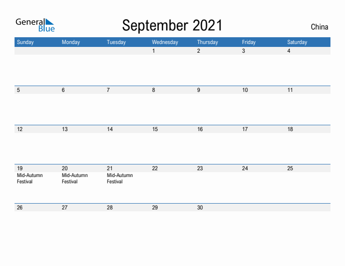 Fillable September 2021 Calendar