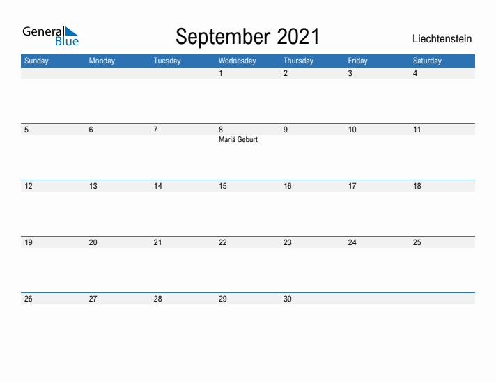 Fillable September 2021 Calendar