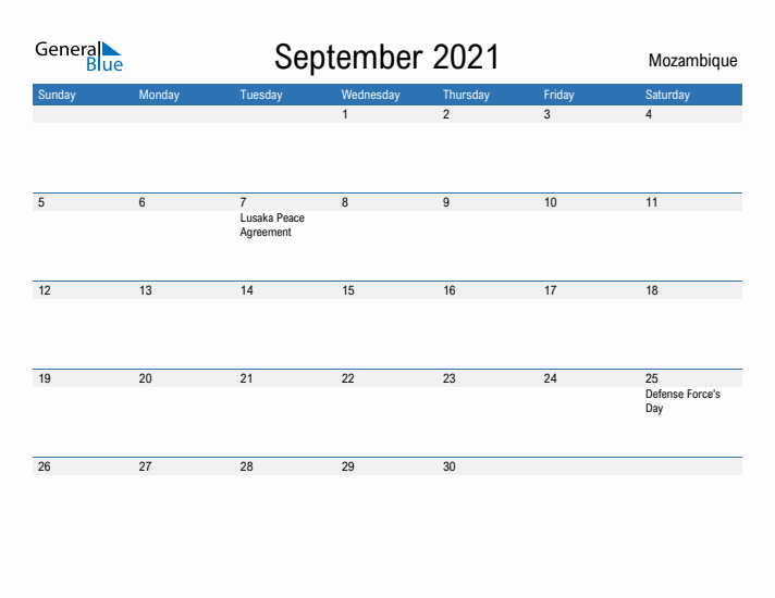 Fillable September 2021 Calendar