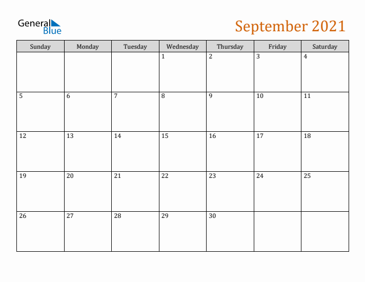 Editable September 2021 Calendar