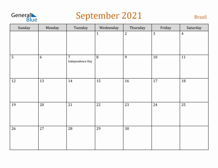 September 2021 Holiday Calendar with Sunday Start