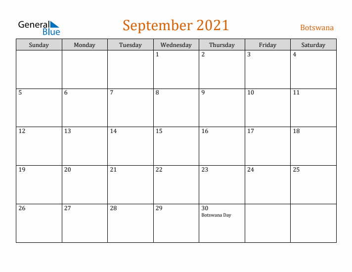 September 2021 Holiday Calendar with Sunday Start