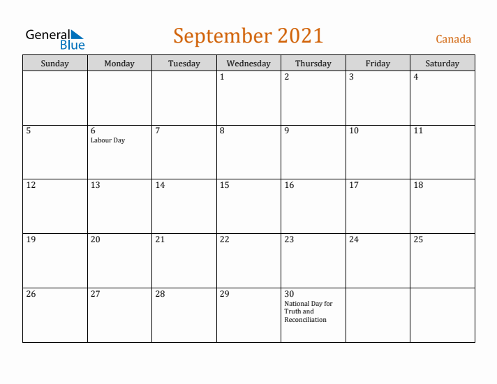 September 2021 Holiday Calendar with Sunday Start