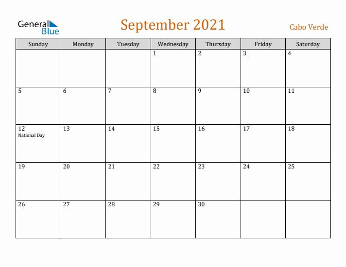 September 2021 Holiday Calendar with Sunday Start