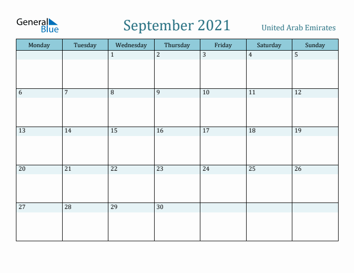 September 2021 Calendar with Holidays