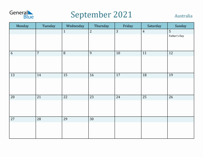 September 2021 Calendar with Holidays